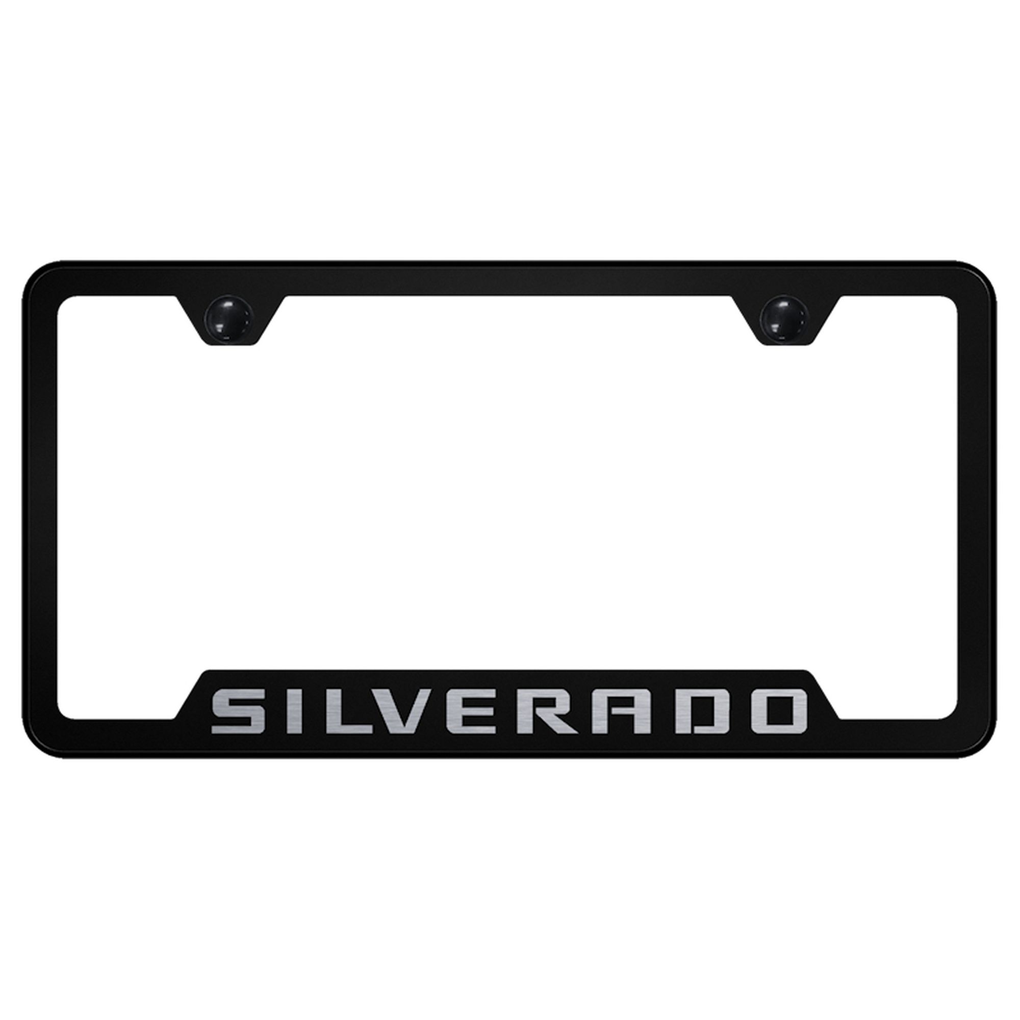 Chevy Silverado Laser Etched Logo Cut-Out License Plate Frame - Picture 3 of 8