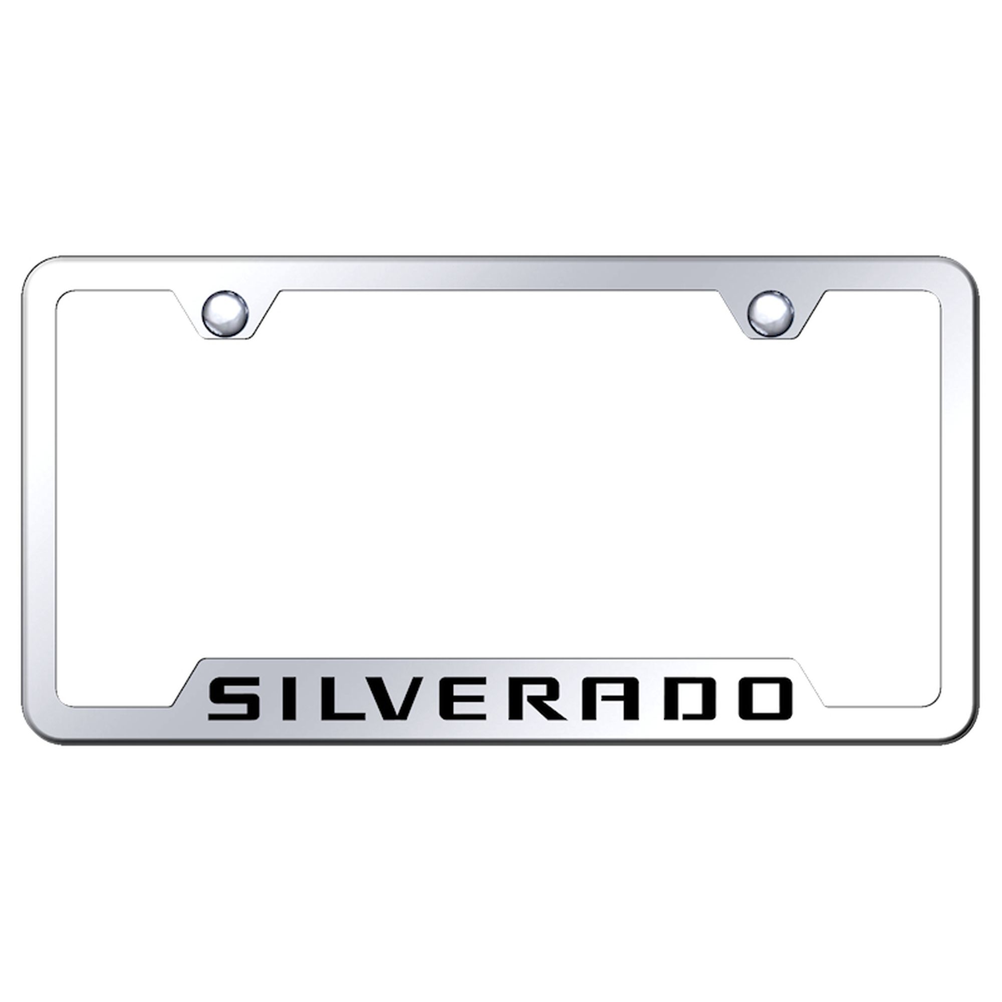 Chevy Silverado Laser Etched Logo Cut-Out License Plate Frame - Picture 7 of 8