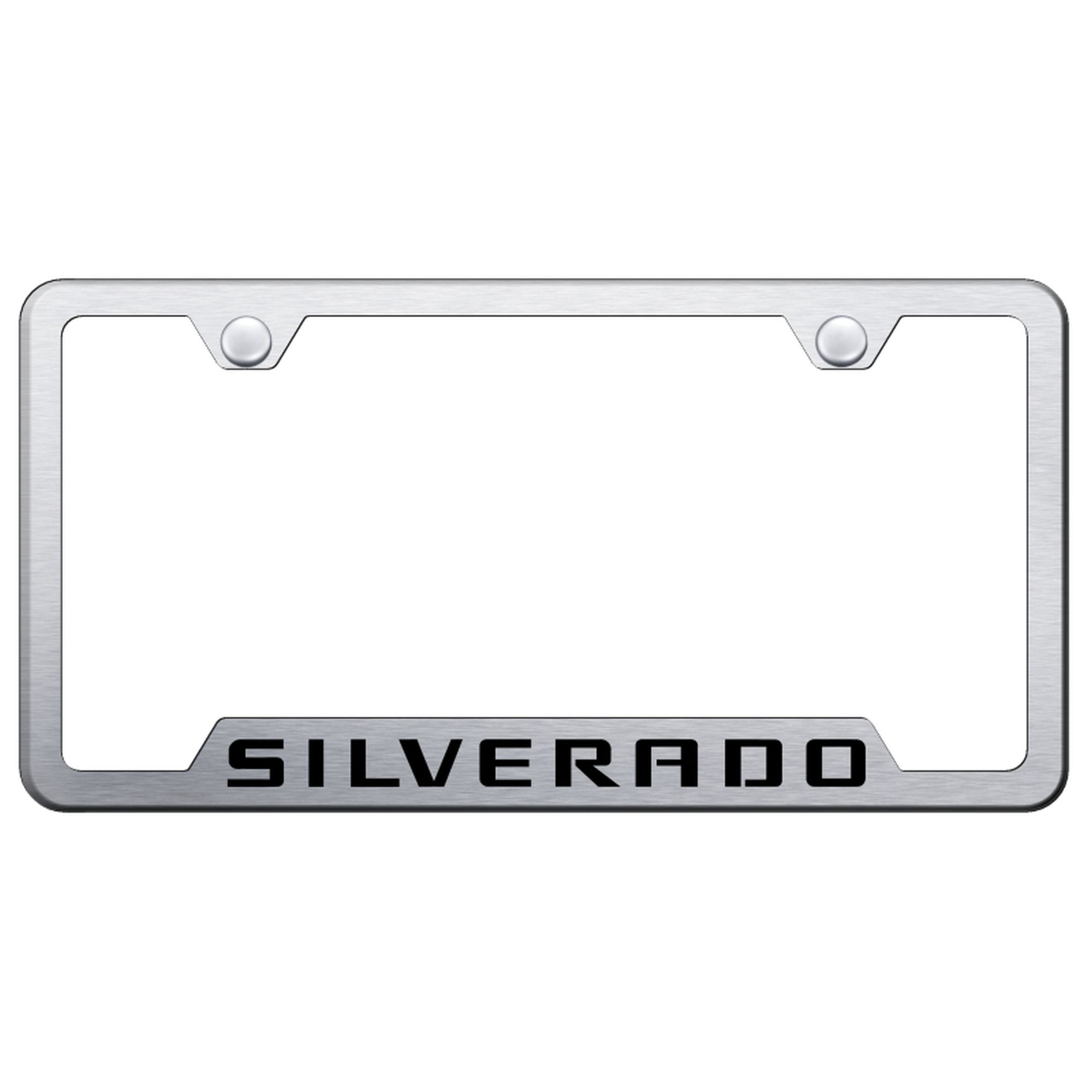 Chevy Silverado Laser Etched Logo Cut-Out License Plate Frame - Picture 5 of 8