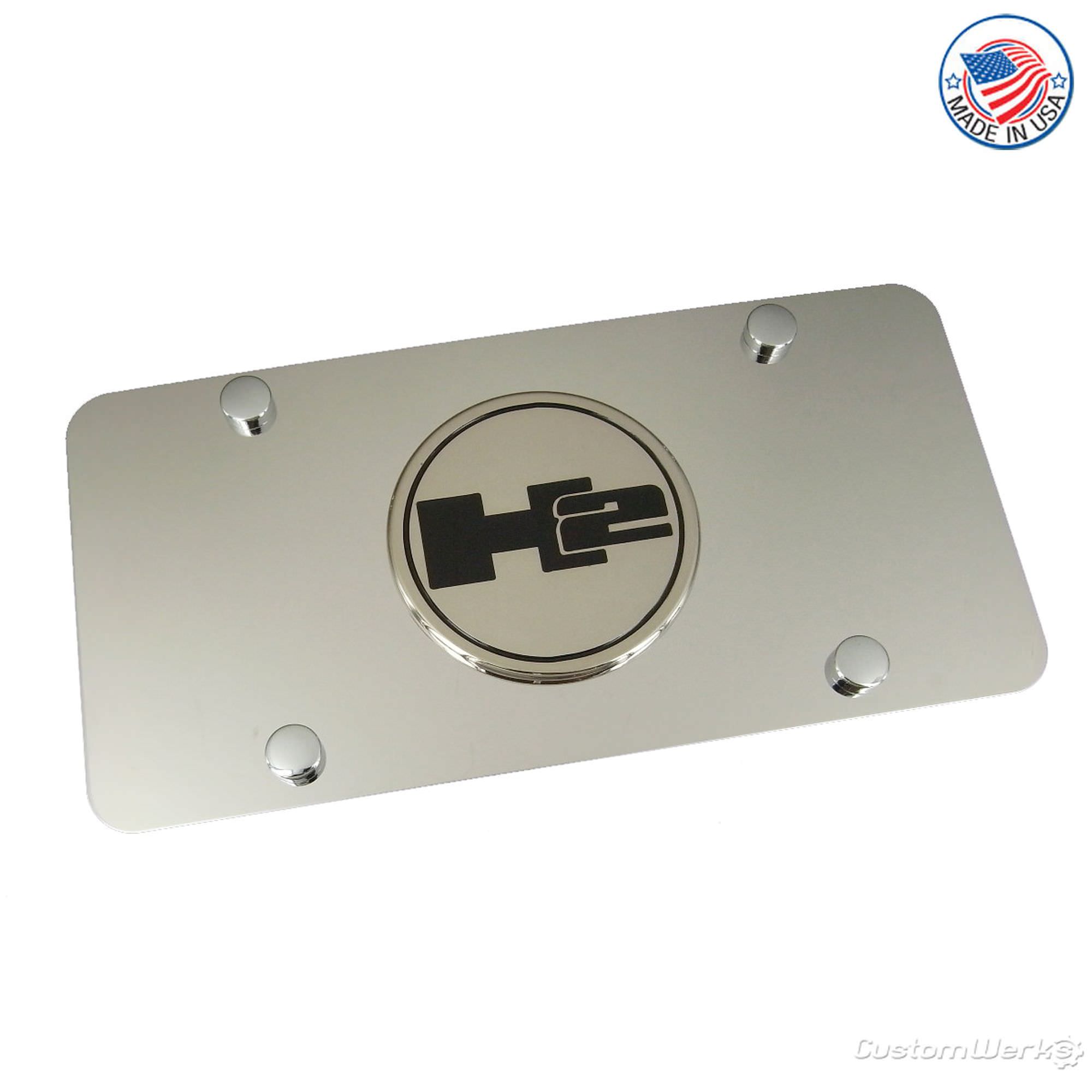 Hummer H2 Chrome Logo On Stainless Steel License Plate (Chrome) - Bild 1 von 4