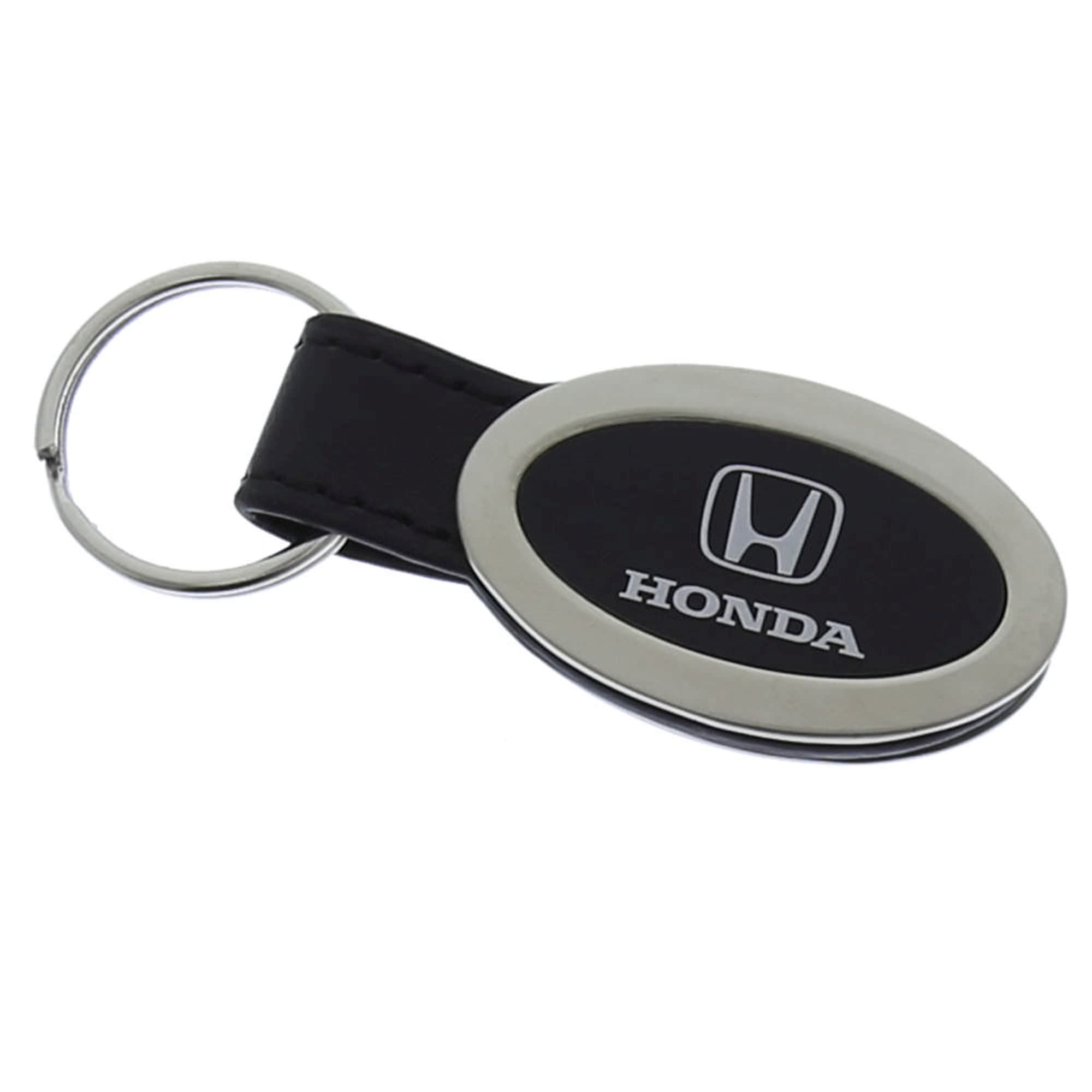 Honda Oval Leather Key Chain (Black)