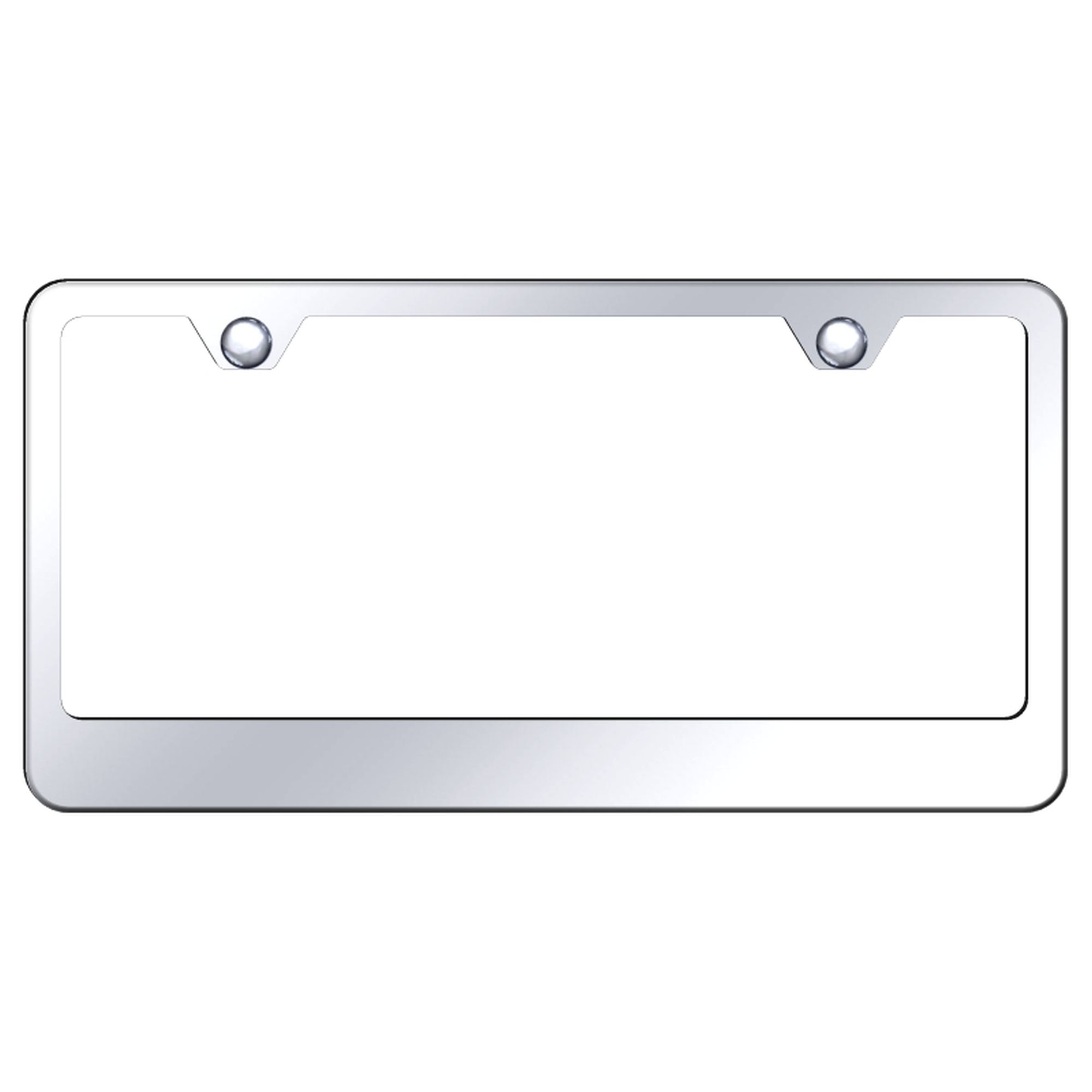 Plain Stainless Steel Wide Bottom License Plate Frame