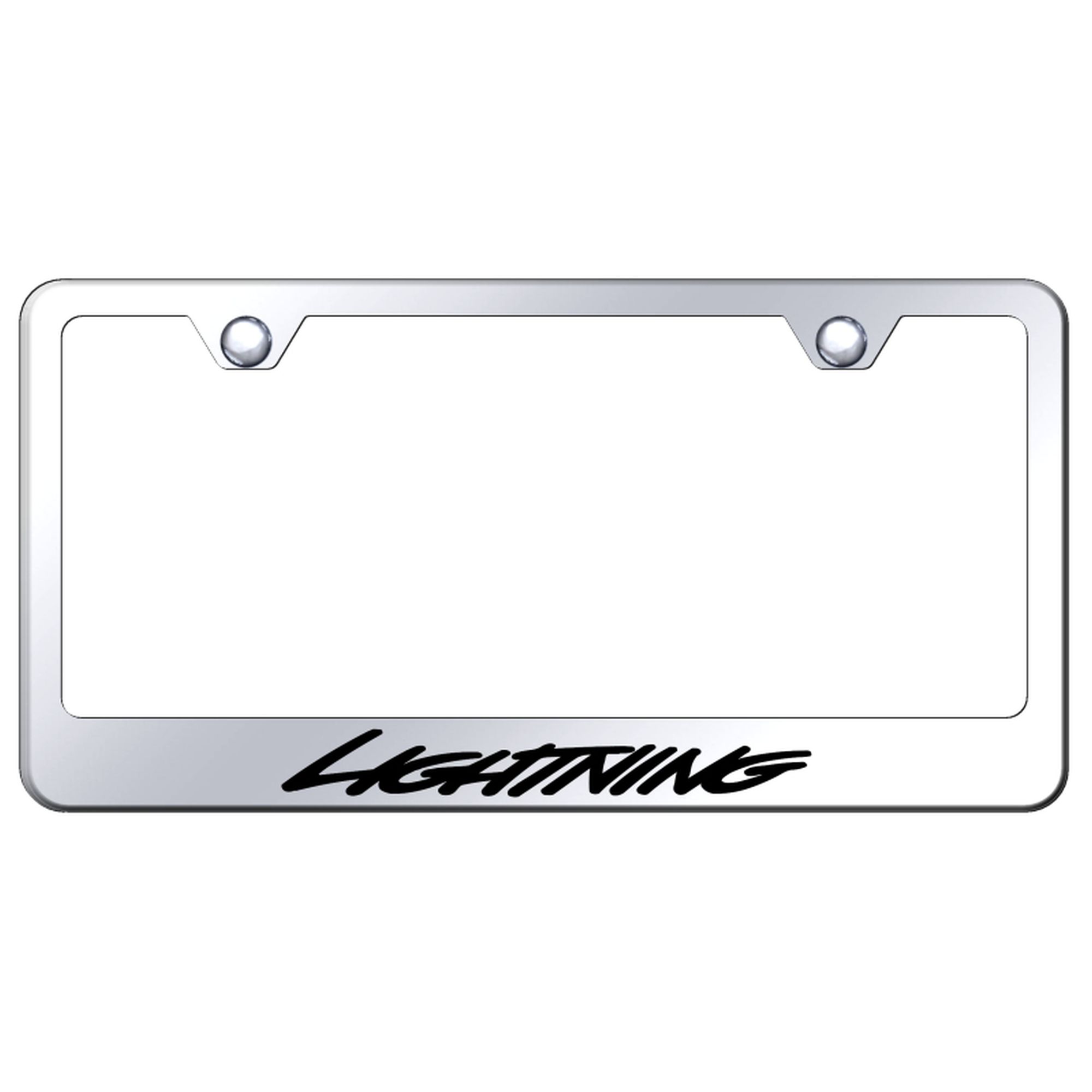 Ford Lightning Laser Etched Logo Stainless Steel License Plate Frame