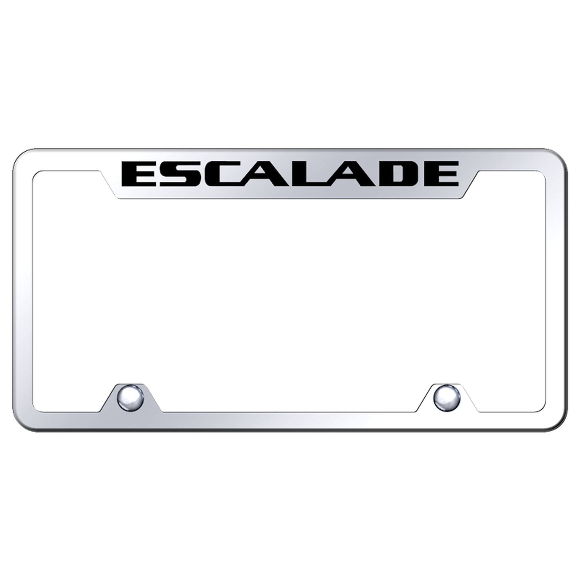 Cadilac Escalade Logo Stainless Steel Truck Cut-Out License Plate Frame - Picture 4 of 4